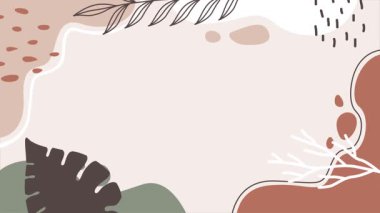 Düz tasarım tarzında basit bir botanik çerçeve video animasyonu