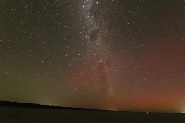 Timelapse Southern Lights Aurora Australis Una Impresionante Pantalla Luz Natural — Vídeo de stock