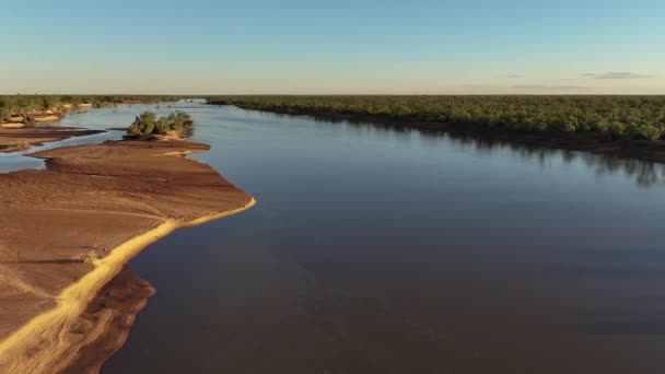 Luftaufnahme Über Den Wunderschönen Telegraph Pools Kimberley Krokodilspuren Markieren Die — Stockvideo