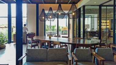 Bali, Endonezya - 18 Eylül 2019: Starbucks Reserve Dewata Bali İçişleri