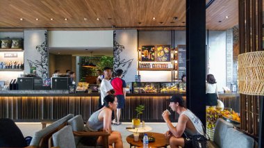 Bali, Endonezya - 18 Eylül 2019: Starbucks Reserve Dewata Bali İçişleri