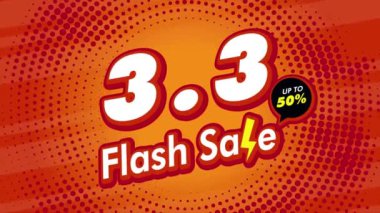 3.3 Mart 'ta turuncu arka planda alışveriş reklamı için kampanya videosu. İnternet, sosyal medya, online alışveriş ilanları