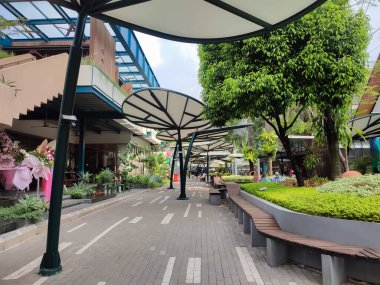 Jakarta, Indonesia - August 10, 2024: SCBD park public outdoor area located in the center of Jakarta clipart