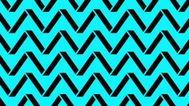 Canlı mavi arkaplanda geometrik zig zag çizgili desen. Duvar kağıdı ve arkaplan için soyut modern minimalist tasarım elementleri.