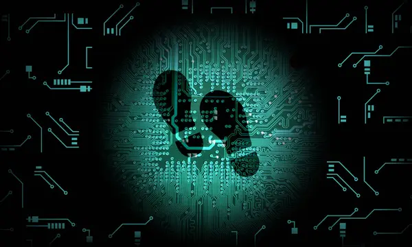 Dijital ayak izi kavramı. İnternet geçmişine göz atma kaydı. Dijital teknoloji kolajı çizimi.