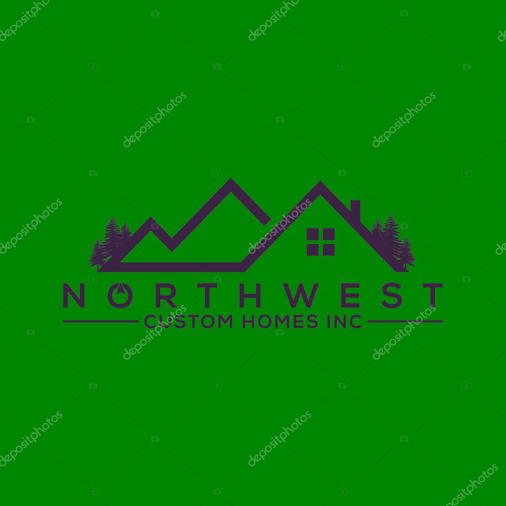 The Northwest Custom Home logo blends craftsmanship and nature, symbolizing quality, elegance, and rustic charm. Ideal for builders, contractors, or real estate in the Pacific Northwest.