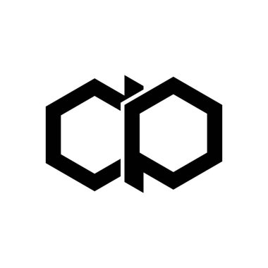 Modern Soyut CP Logosu: Kalın, Geometrik ve Markalaşma İçin Minimalist Tasarım.