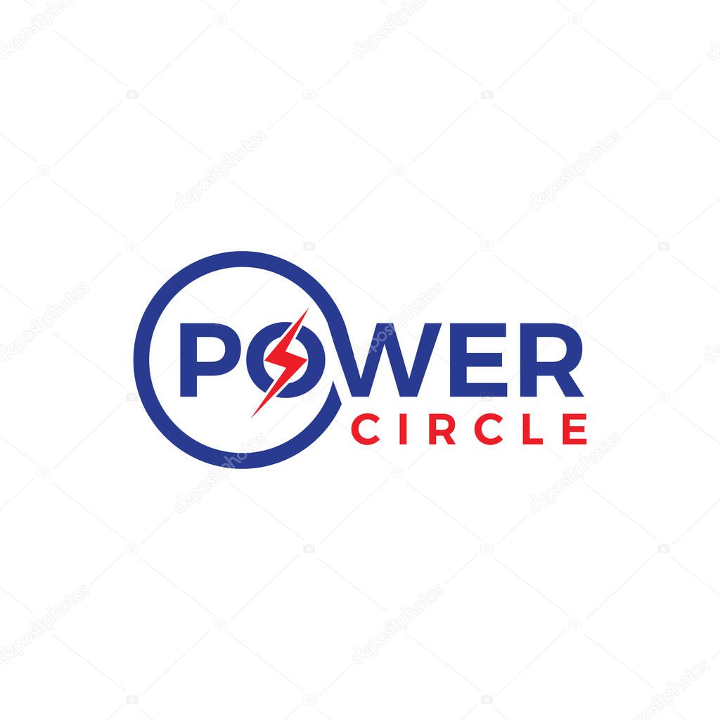 Modern Blue and Red Power Circle Logo Design:  Clean, Bold, and Energetic Branding.