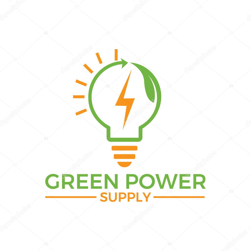 Green Energy Logo:  Eco-Friendly Power Supply, Sustainable Energy Solutions, Renewable Resources.