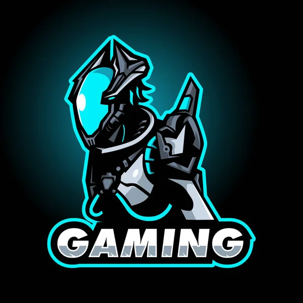 Gaming Karakter Esport Mascotte Logo Ontwerp Illustratie Vector — Stockvector