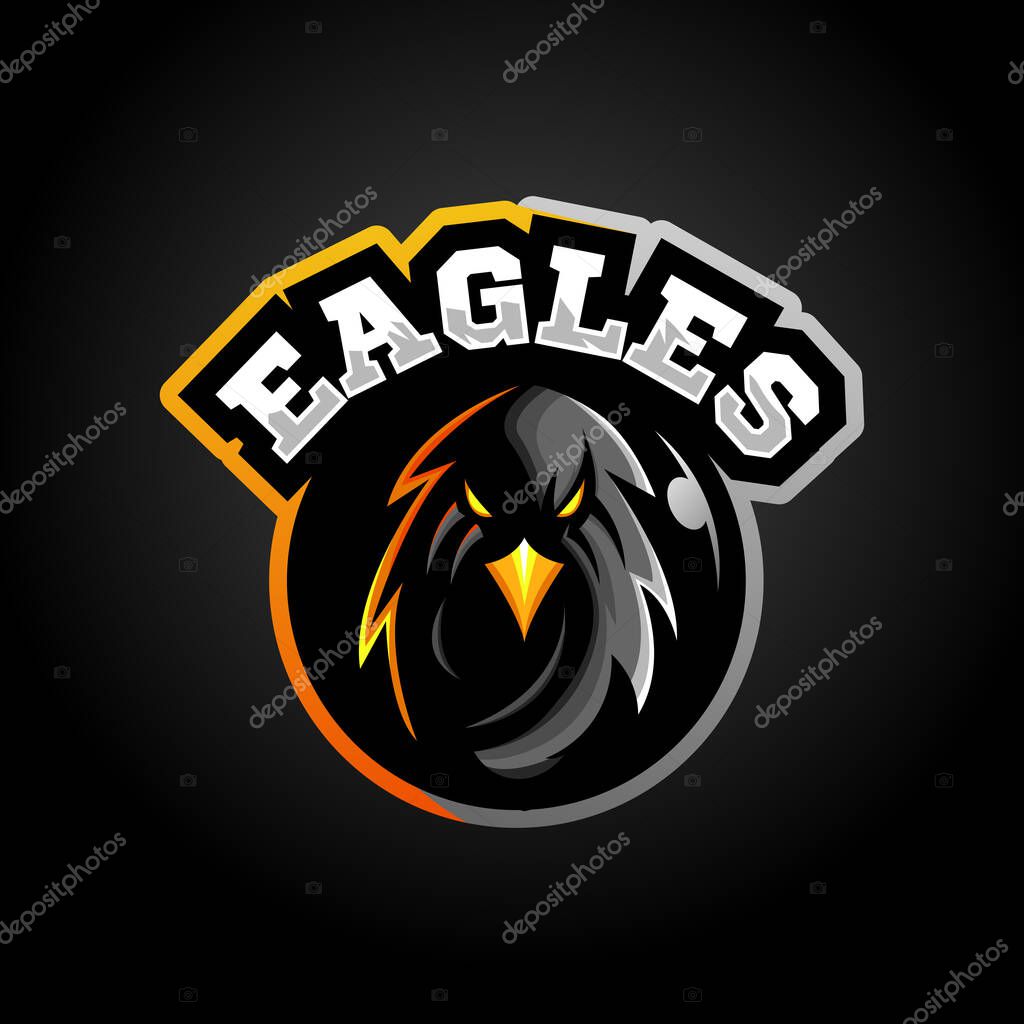Dark eagle esport mascot logo design illustration vector