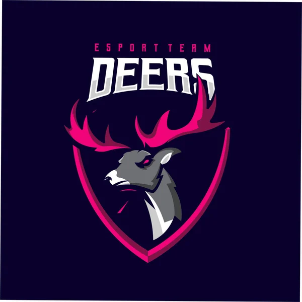 Vecteur Design Logo Esport Cerf — Image vectorielle