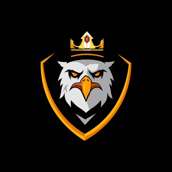 Король Орел Ескорт Талісман Дизайн Логотипу Ілюстрація Вектор — стоковий вектор