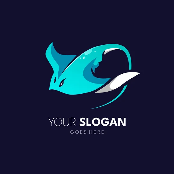 Stingray Fish Logo Design Vector — 图库矢量图片