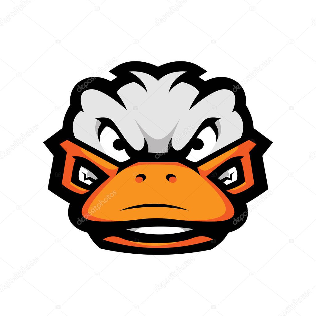 Duck head logo for sport or esport team. Ducks illustration design vector for gaming logos, badge, emblem, apparel, merchandise