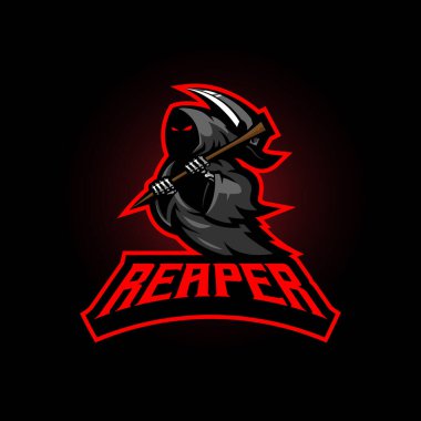 Reaper esport logo tasarımı illüstrasyon vektörü