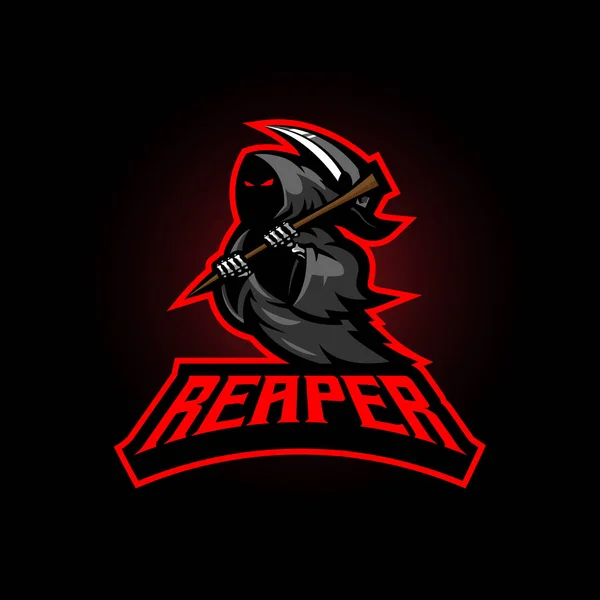 Reaper Esport Logo Ontwerp Illustratie Vector — Stockvector