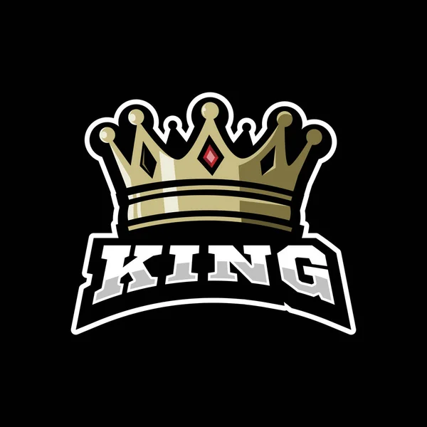 Projekt Logo King Crown Dla Sportu Gier — Wektor stockowy
