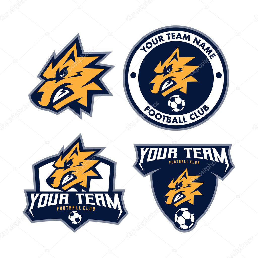 Wolf Soccer Logo Set for Sports
