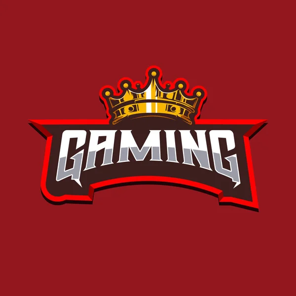 Król Crown Gaming Logo Wektor — Wektor stockowy