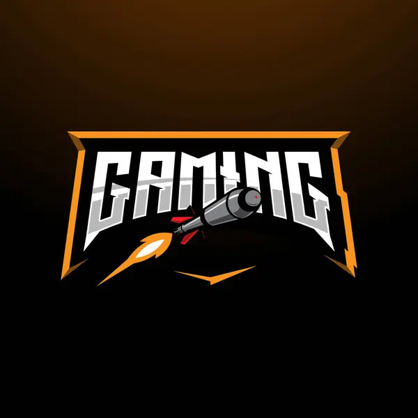 Gaming Missile Ballistic Logo Design — Stockvektor