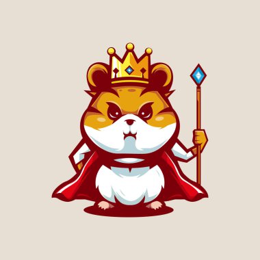 Kral Hamster Maskot Çizgi Filmi
