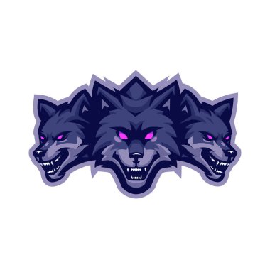 Üç Başlı Kurt Maskot Logosu