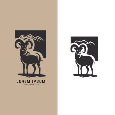 Keçi logosu tasarım vektörü