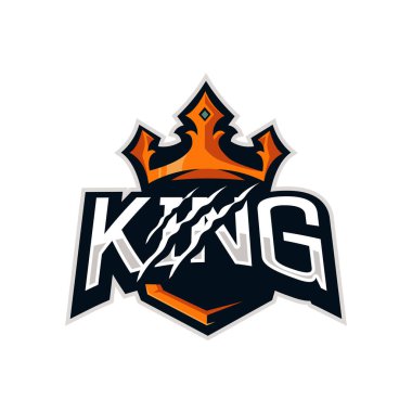 King Crown Spor Oyun Logosu Beyaz Arkaplan