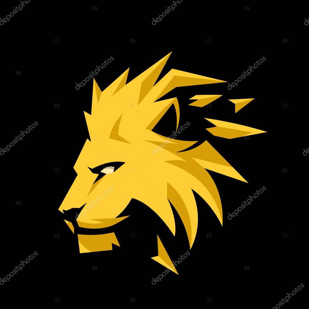 Golden Lion Head Logo