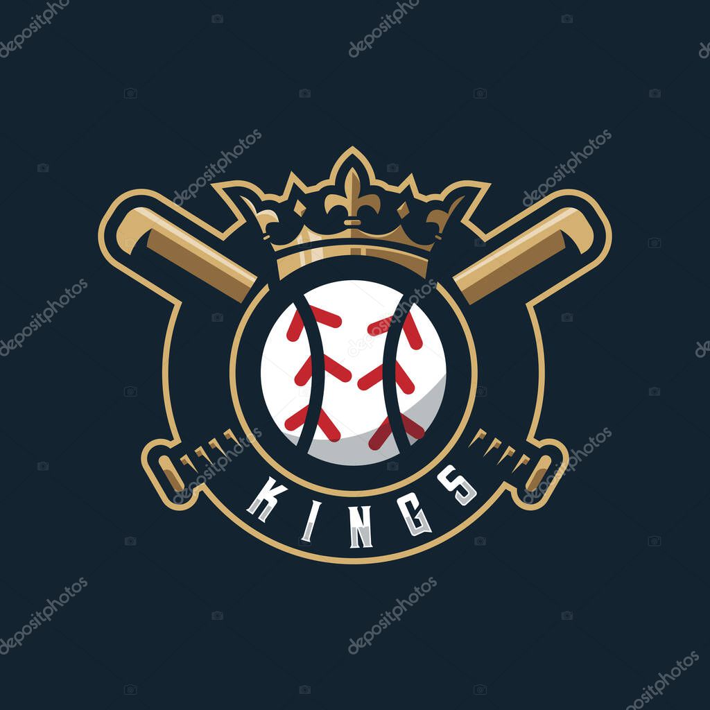King Baseball Sports Logo