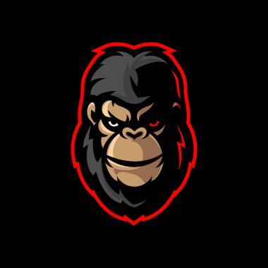 Gorilla Mascot Logo design for sports clipart