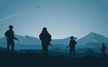 Muhafız savaş illüstrasyonu, asker geçmişi, asker silueti, Topçu, Süvari, Tank, Savaş uçağı