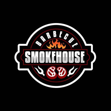 Bar ve ızgara için barbekü logosu