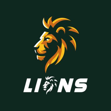 Takım sporları için Kraliyet Kralı aslan logosu tasarım vektörü