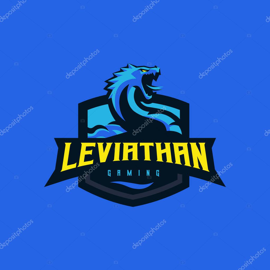 Leviathan mascot logo for gaming and sports team