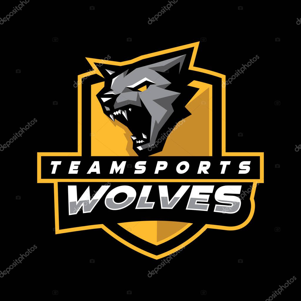Angry Wolf Mascot Logo for Team Sports