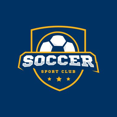 Futbol takımı için kalkan logosu tasarlanmış top.
