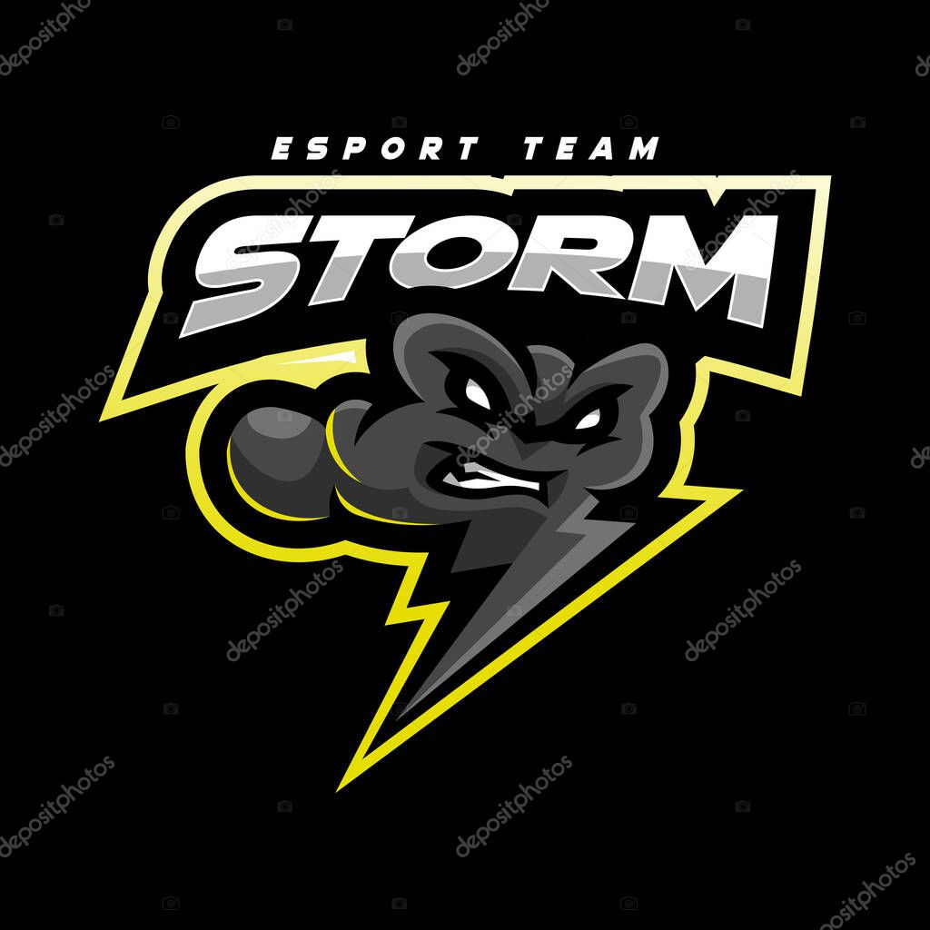 Storm mascot logo for sports esport or gaming team