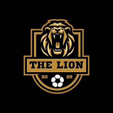 Futbol ya da futbol takımı için aslan kükremesi logosu tasarımı