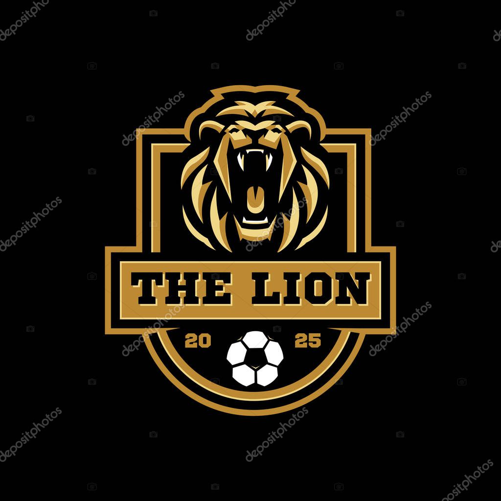 Lion roar logo design for soccer or football team