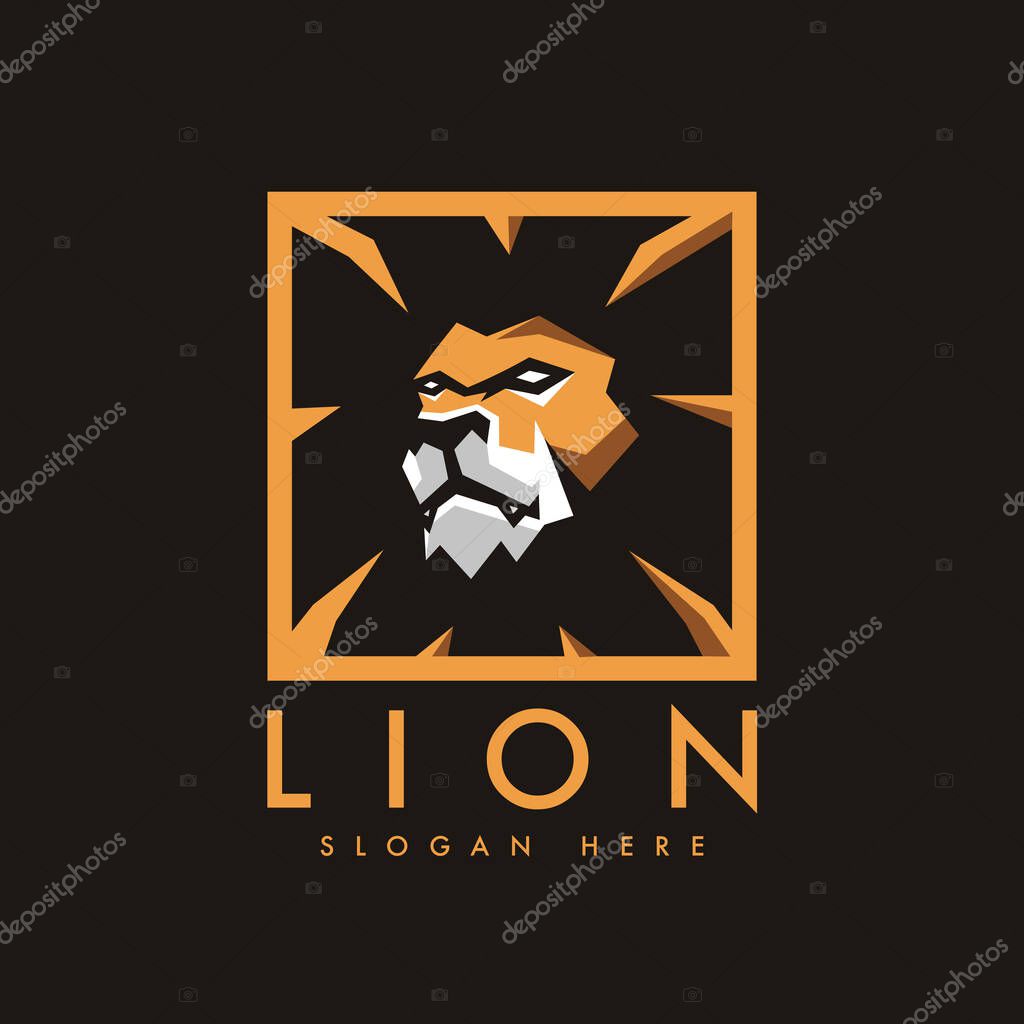 Lion in frame logo for Sports and Gaming Team