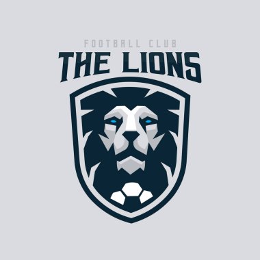 Futbol ya da futbol takımı için aslan maskotu logosu