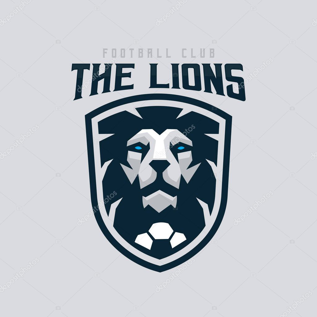 Lion mascot logo for soccer or football team
