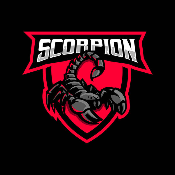 Scorpion logo design for sports esport gaming team. Scorpions Concept style for badge, emblem and t-shirt printing.