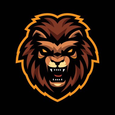 Lion Head Spor Esport Oyun Takımı Maskot Logosu