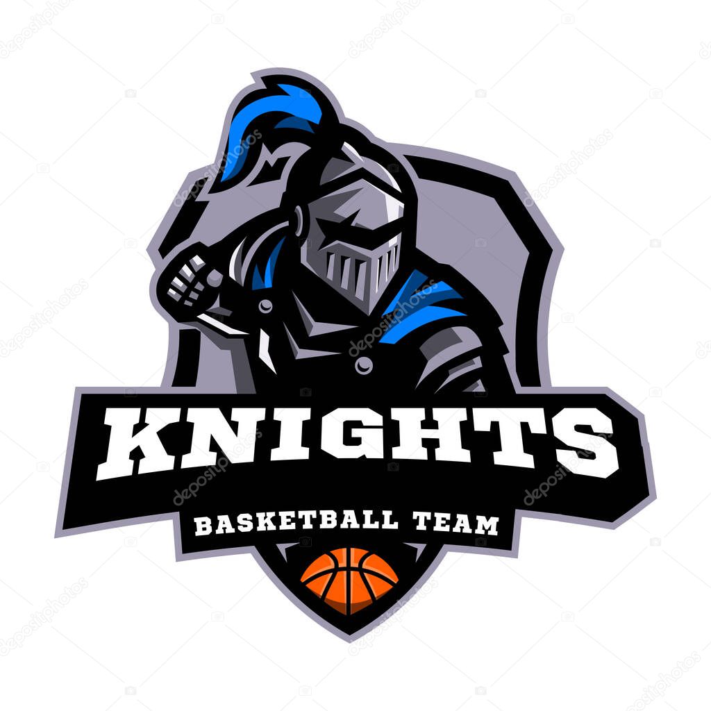 Knight logo design illustration vector for basketball team or sports club