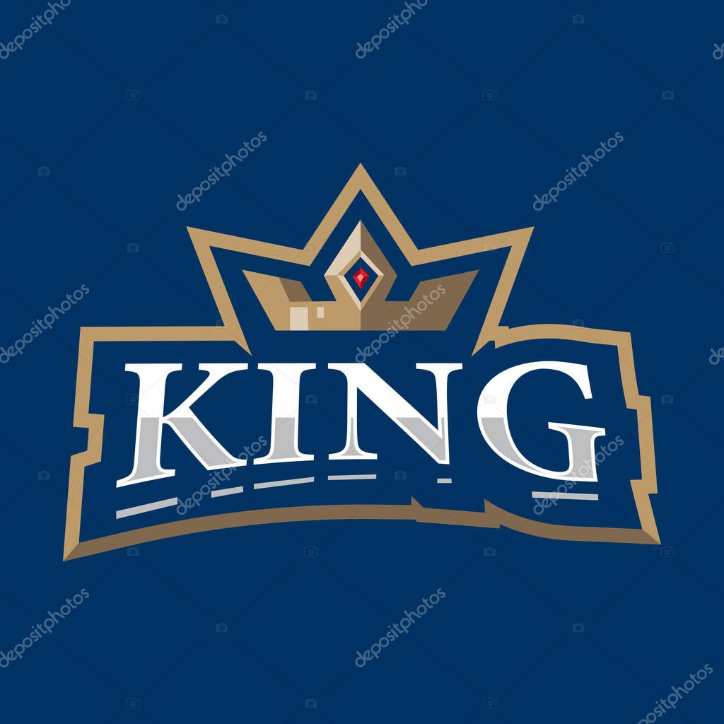 King Logo with Crown for Sport and Gaming Team