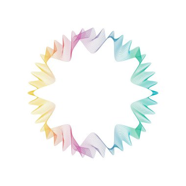 Abstract rainbow circle wave frame background. Vector illustration.