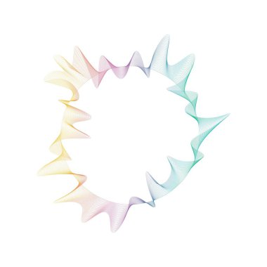 Abstract rainbow circle wave frame background. Vector illustration.